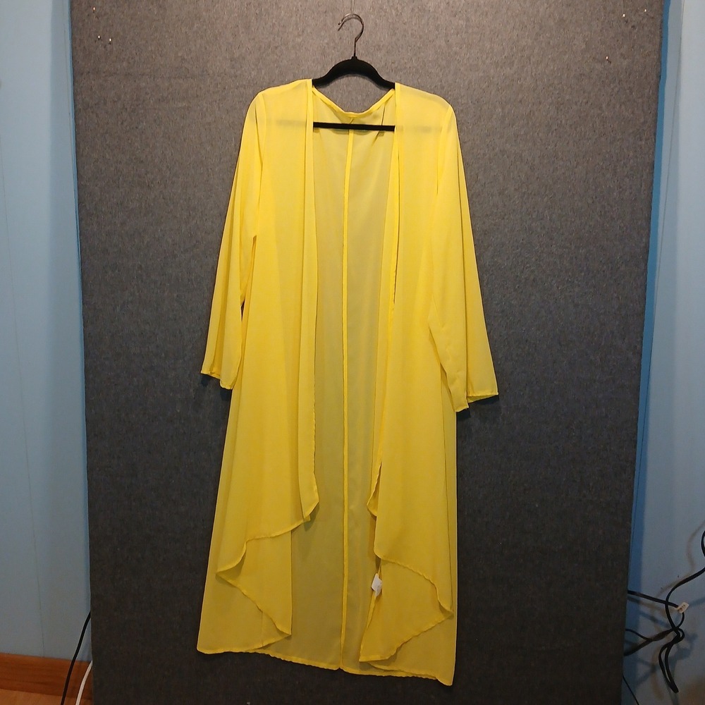 Sheer chiffon duster XL hippie boho chic y2k kimono bright colorful ethereal